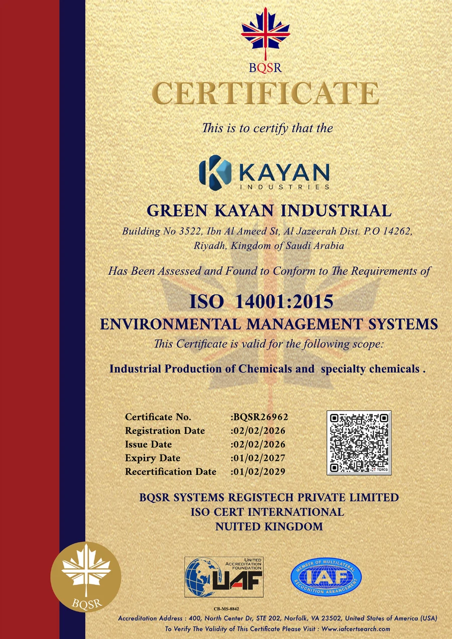 ISO 14001:2015 certificate preview